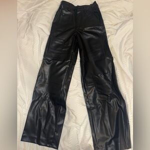 H&M Sleek Black Leather Look Pants
